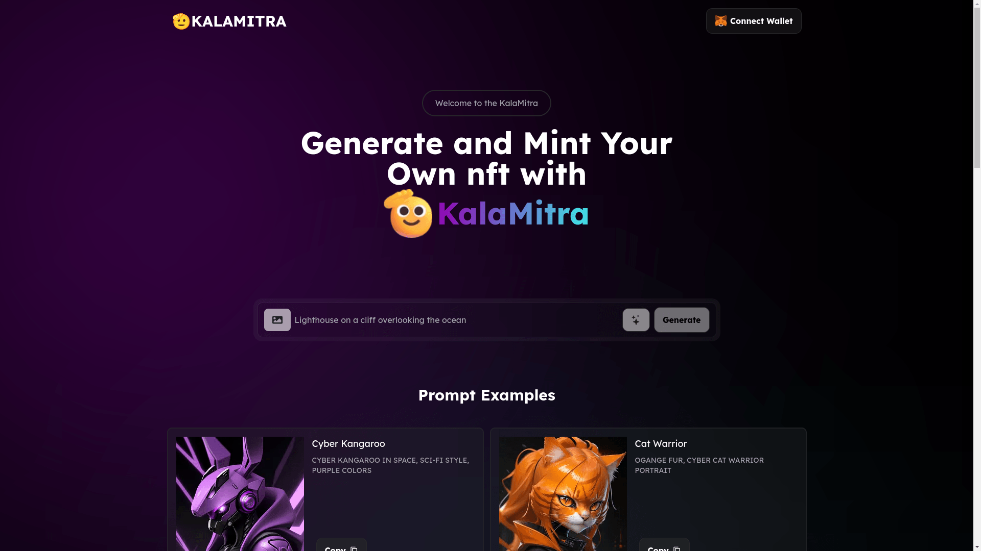 KalaMitra - Generate & Mint NFT with AI